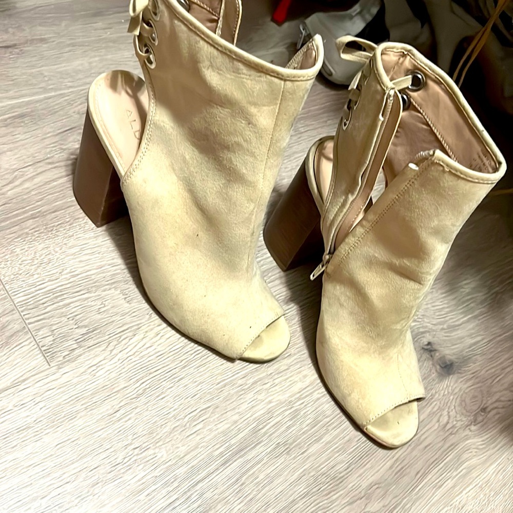 Cream heel boots ALDO